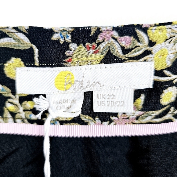 Boden Black Floral Ruffle Mini Skirt NWT Plus Size 20/22 - Picture 6 of 14